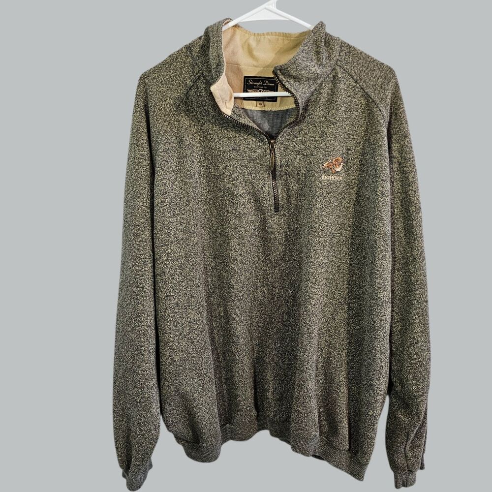 Straight Down Clothing Co 1/4 Zip Golf Sweater Bighorn Golf Club Heather XL